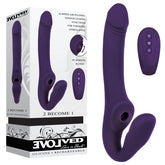 Evolved 2 BECOME 1 23.5 cm USB Rechargeable Strapless Strap-On Purple > Realistic Dildos and Vibes > Strapless Strap Ons